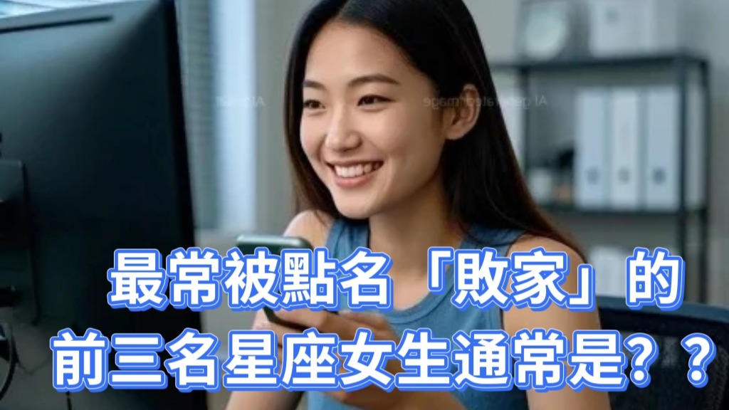 最常被點名「敗家」的前三名星座女生通常是？？